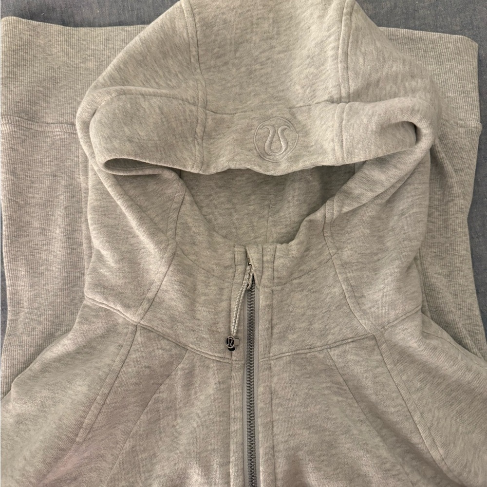 lululemon athletica Light Grey Hooded Full-Zip Jacket